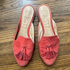 Orange Tassle Mules by Schutz size 9.5